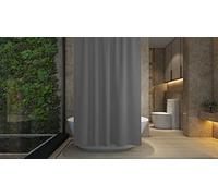 Shower Curtain - Made of PEVA, Water Repellent, Mildew Resistant, 180x180cm, 71x71inch, Rail Hooks,Feather Light, Ultra-Thin, Wet Rooms, Shower, Bath, Plain, Vibrant Colours (Grey)