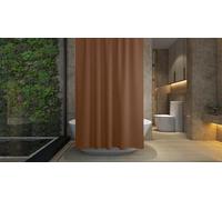 Shower Curtain - Made of PEVA, Water Repellent, Mildew Resistant, 180x180cm, 71x71inch, Rail Hooks,Feather Light, Ultra-Thin, Wet Rooms, Shower, Bath, Plain, Vibrant Colours (Brown)