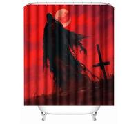 Shower Curtain Mould Proof Mildew Resistant,Bathroom Curtain with 12 Hooks, Zombies Waterproof Polyester Fabric Bathtub Curtain,Weighted Hem,Washable,Quick Dry,200x200 cm Fear
