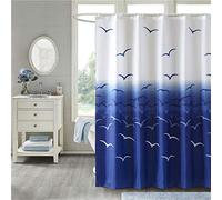 Shower Curtain Ocean Mould Proof Resistant Fabric Bathroom Shower Curtains Sea Waterproof Bath Curtain for with Hooks,180 x 180 CM (Blue)