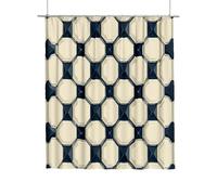 Shower Curtain Plain, Extra Long Shower Curtain for Bathroom 180x200, Bathroom Curtains Geometric with 12 Metal Hooks, Waterproof Polyester Fabric Bathtub Curtains Quick Dry for Wet Room, Garden V-17