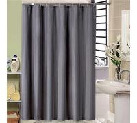 Shower Curtain Plain Thickened 107x205cm Mould Proof Resistant Extra Long Polyester Waterproof Shower Curtain Washable Heavy Duty Bathroom Curtains Bath Curtain With 12 White Plastic Hooks for Wetroom