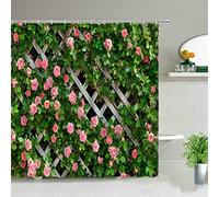 Shower Curtain, Plant Bougainvillea Waterproof Mould Bathroom Curtains, Proof Resistant with Rust-Resistant Metal Rings and 12 Hooks Bath Shower Curtain Liner extra long shower curtains 260x200cm