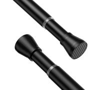Shower Curtain Pole 75-160cm 1Pcs Tension Rods for Curtains Non-Slip Black Extendable Curtain Poles No Drilling Tension Rod Shower Pole Shower Curtain Rod No Rust for Window,Wardrobe and Bathroom