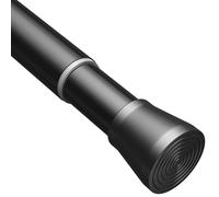 Shower Curtain Pole Extendable Curtain Poles Telescopic Curtain Pole With Curtain Rail No Drill Voile Curtain Pole For Windows Shower Wardrobe Black 83-190Cm