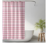 Shower Curtain Polyester Fabric Waterproof Shower Curtain Liner, Modern Minimalist Classic Soft Country Geometric Checkered Pattern Pattern for Shower Stall, Bathroom Curtains 180 x 200 cm