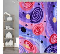 Shower Curtain Purple, Abstract Shower Curtain for Bathroom with 12 Hooks, Waterproof, Quick-Drying, Weighted Showers Curtains for Wet Room, Bathroom Decor, Extra Long 160x200cm/62.9x78.7inch,Model867