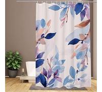 Shower Curtain Purple,Extra Long Shower Curtain 200x220cm,Plant Bathroom Curtains,Waterproof & Quick-Drying Polyester Fabric,Weighted Hem with 12 Hooks,Modern Bathroom Design for Home & Hotel W1-25