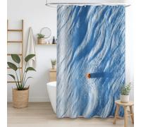 Shower Curtain Quick-drying Polyester for Bathroom Blue Ice and snow aesthetic realistic,90 x 180cm（35" x 71"）