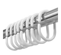Shower Curtain Rings,12 Pack Plastic Curtain Hanging Rings, C-Shaped Shower Curtain Hook Made of Plastic, Shower Curtain Hooks for Bathroom,White, Hooks for Bathroom Shower Window Rod