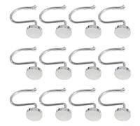 Shower Curtain Rings, 12Pcs Shower Curtain Hooks Shower Curtain Rings Heavy Duty Modern Decorative Accessory For Bathroom(chrome)