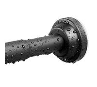 Shower Curtain Rod, 30 to 50 inch Tension No Drill Adjustable Heavy Duty Matte Black Bathroom Shower Spring Rod, No Drilling Curtain Rods for Bathroom, Anti-Slip, No Rust Stainless Steel Metal