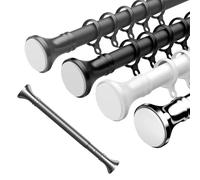 Shower Curtain Rod Adjustable 40-490cm, Tension Rods No Drill Never Rust Non-Slip, Heavy Duty Telescoping Rod, Spring Steel Cupboard Bars for Bathroom Window(Gray,310-400cm)