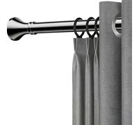 Shower Curtain Rod Adjustable 40-500 cm, Never Rust Stainless Steel Tension Curtain Rod, No Drilling Shower Rod, Spring Tension Shower Curtain Pole, for Bathroom Patio(Metallic,1.1-2.0m)