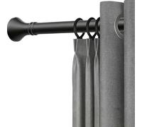 Shower Curtain Rod Adjustable 40-500 cm, Never Rust Stainless Steel Tension Curtain Rod, No Drilling Shower Rod, Spring Tension Shower Curtain Pole, for Bathroom Patio(Black,2.1-3.0m)