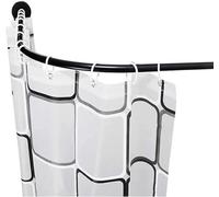 Shower Curtain Rod Adjustable Telescoping Bathroom Sturdy Easy Installation，Curved Shower Curtain Rod Extendable No Drilling Shower Curtain Rail L Shape Adjustable Curved Tension Rod For Sho