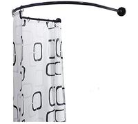 Shower Curtain Rod Adjustable Telescoping Bathroom Sturdy Easy Installation，U Shaped Curved Shower Curtain Rods,304 shower curtain rod no drilling Wall Mount shower curtain rail rod,thicken,