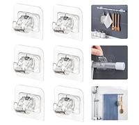 Shower Curtain Rod Brackets Rods Holder Hangers No Drill Adhesive, 6 Pcs | for Kitchen Bathroom Hotel