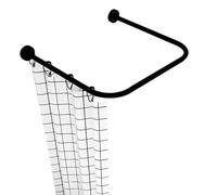 Shower Curtain Rod Curved Tension No Drill, Adjustable U Shaped Shower Curtain Corner Rail Pole Wall Mounted 304 Stainless Steel for Bathroom Clothing StoreBlack-100 * 100 * 100cm