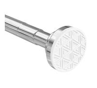Shower Curtain Rod Extendable 47-133cm/18-52inch, Non-Slip, Never Rust, Tension Curtain Rod, No Drilling,304 Stainless Steel, Never Collapse,for Bathroom,Kitchen, Garderobe, (Silver)