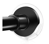 Shower Curtain Rod Holders for Wall - Kitosun Adhesive Tension Rod Retainer 3/5 Deep Support Brackets with Tape for No Drilling Quick Mount and Screws for Permanent Installation (2pairs, Clear)