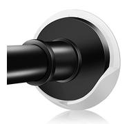 Shower Curtain Rod Holders for Wall - Kitosun Adhesive Tension Rod Retainer 3/5 Deep Support Brackets with Tape for No Drilling Quick Mount and Screws for Permanent Installation (2pairs,White)