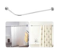 Shower Curtain Rod Shower Curtain Pole Tension Pol Extendable Corner Shower Curtain Pole L Shape Bathtub Corner Rail 4 Way Use for Bathroom Fitting Room