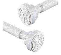 Shower Curtain Rod, Stainless Steel Extendable Shower Curtain Pole Tension Rods for Curtain No Drilling Shower Curtain Rail Net Curtain Poles for Bathroom Window Kitchen Wardrobe 115-185cm,White