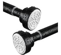 Shower Curtain Rod, Stainless Steel Extendable Shower Curtain Pole Tension Rods for Curtain No Drilling Shower Curtain Rail Net Curtain Poles for Bathroom Window Closet Kitchen Wardrobe 73-138cm,Black