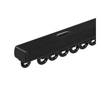 Shower Curtain Rod with Silent Rollers, Aluminium Alloy Curtain Track, Anti-slip Drapery Rod for Bathroom Windows Closet Bedroom Doorway Room Divider(Black,300cm-9.8ft(2 * 150cm))