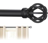 Shower Curtain Rods with Bracket 28 to 48 Inch,5/8" Diameter Heavy Duty Metal Adjustable Small Drapery Rod,Curtain Rod,for Windows,Kitchen,Study(Size:30-120in,Color:Black)
