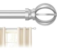 Shower Curtain Rods with Bracket 28 to 48 Inch,5/8" Diameter Heavy Duty Metal Adjustable Small Drapery Rod,Curtain Rod,for Windows,Kitchen,Study(Size:30-60in,Color:Silver)