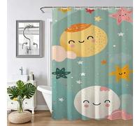 Shower Curtain Sage Green Cartoon Shower Curtains for Bathroom with 12 Hooks | Quick-Drying | Washable Weighted Hem, Resistant Waterproof Polyester Fabric Bath Curtain for Wet Rooms, 100x130cm Z-1