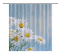 Shower Curtain Set with 12 Hooks - Elegant Spring Daisy Flowers Heavy Duty Curtains for Bathroom, 64.17x70.87Inch（163x180cm） Waterproof Fabric Farmhouse Bath Curtain, Machine Washable Bathroom Decor