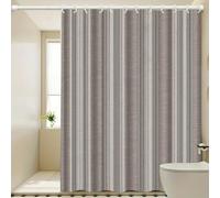 Shower Curtain Striped Gray Retro Bathroom Curtains Polyster Fabric Wet Room Mould Proof Resistant Waterproof Garden with 12 Hooks for Bath Tub Shower Stall (180x220cm)