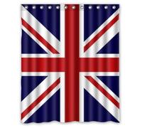 shower curtain Union Jack/UK Flag Background Waterproof Bath Curtain-Size: 60" x 72"