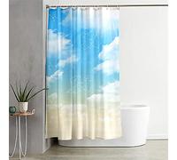 Shower Curtain Waterproof Stain Proof Resistant Bathroom Curtain, Meiju 3D Cloud Scenery Painting Polyester Washable Quick Dry Curtain with 12 Hooks for Shower Stall (Sunlight,90x180cm)