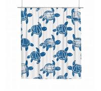 Shower Curtain White Extra Long Shower Curtain 180x180 Weighted Bathroom Curtains Turtle Waterproof Polyester Fabric Bath Curtains with 12 Hooks Quick Dry Washable for Wet Room Bathtub Home Decor E-35