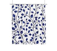 Shower Curtain White, Extra Long Shower Curtain for Bathroom 180x200 cm, Bathroom Curtains Rattan with 12 Metal Hooks, Waterproof Polyester Fabric Bathtub Curtains Quick Dry for Wet Room, Garden G-22