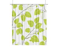 Shower Curtain White, Extra Long Shower Curtain for Bathroom 240x200 cm, Bathroom Curtains Rattan with 12 Metal Hooks, Waterproof Polyester Fabric Bathtub Curtains Quick Dry for Wet Room, Garden V-44