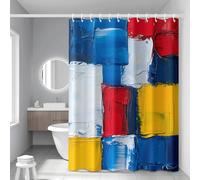 Shower Curtain White Lemon Yellow Mould Resistant Shower Curtains for Bathroom Polyester Washable Bathroom Curtains Anti Mould Durable Wet Room Bath Curtain Decor with 12 Hooks 200x240cm