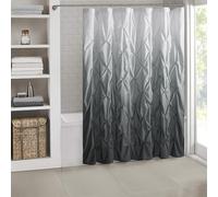 Shower Curtain with Ombre Pintuck Design - Stylish Bathroom Decor, Luxurious Durable Fabric, Machine Washable - Elevate Your Bathing Space with This Trendy and Elegant Home Accessory, 72"x72", Gray