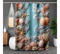 Shower Curtain Yellow Shower Curtains Shell Bathroom Curtains with 12 Hooks, Waterproof Polyester Bath Curtain Quick-Drying Washable for Bathroom Decor, Home Accessories, Gifts 100 * 180cm -lsy2507A1