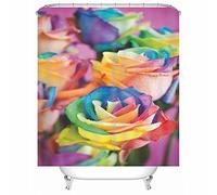 Shower Curtain Yellow, Women Shower Curtains for Throom Polyester Flowers Th Dew Waterproof Corner Shower Curtain 180X200cm Pink