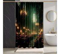 Shower Curtains Black Shower Curtain Church Bathroom Curtains with 12 Hooks, HD Printing Waterproof Bath Curtain Quick-Drying Washable for Wet Room, Bathroom Decor, Bath Tub 56x80inch -zpg25073UC