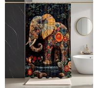 Shower Curtains Color Shower Curtain Elephant Bathroom Curtains with 12 Hooks, HD Printing Waterproof Bath Curtain Quick-Drying Washable for Wet Room, Bathroom Decor, Bath Tub 64x80inch -zpg25073ME