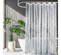 Shower Curtains Mould Proof Resistant,180 x 200 cm,Shower Curtain for Bathroom,Waterproof Heavy Duty Bathroom Curtains,PEVA Cobblestone Shower Curtain with 12 Hooks,Washable,Mildew Resistant,3D Effect