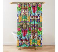 Shower Curtains Patterns of the Stained Glass Window for Bathroom Decor 72x72 inches