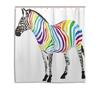 Shower Curtains Waterproof Mould Proof Mildew Resistant Zebra Printed Washable Polyester Bath Curtain with Durable Hooks for Bathroom Home Decoration Accessories 66 x 72 inch ( 168 x 183 cm ) (color7)