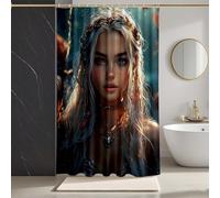 Shower Curtains White Shower Curtain Mermaid Bathroom Curtains with 12 Hooks, HD Printing Waterproof Bath Curtain Quick-Drying Washable for Wet Room, Bathroom Decor, Bath Tub 200 * 240cm -zpg2507346